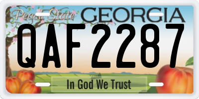 GA license plate QAF2287