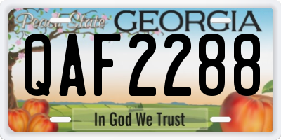 GA license plate QAF2288