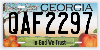 GA license plate QAF2297