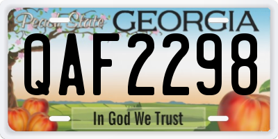 GA license plate QAF2298
