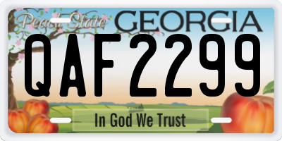 GA license plate QAF2299