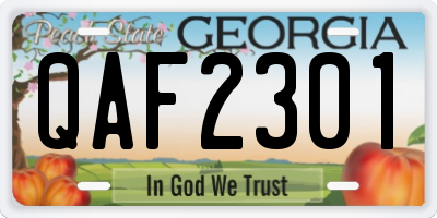 GA license plate QAF2301
