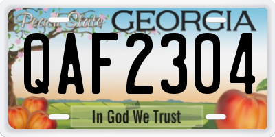 GA license plate QAF2304
