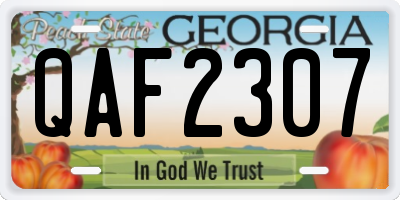 GA license plate QAF2307