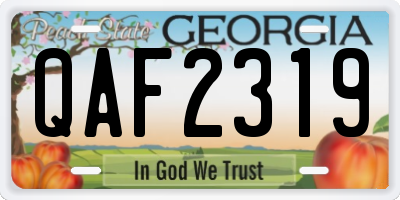 GA license plate QAF2319