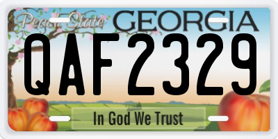 GA license plate QAF2329