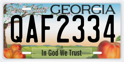 GA license plate QAF2334