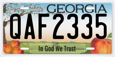 GA license plate QAF2335