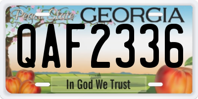 GA license plate QAF2336