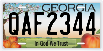 GA license plate QAF2344
