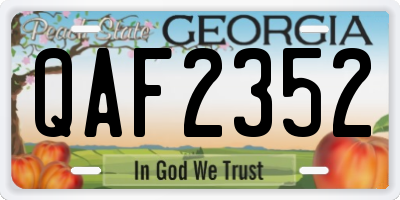 GA license plate QAF2352