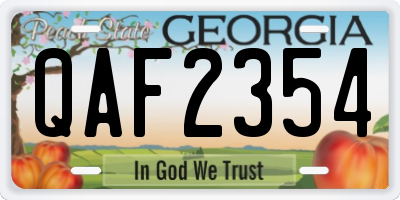 GA license plate QAF2354