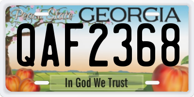 GA license plate QAF2368