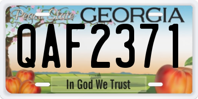 GA license plate QAF2371