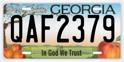 GA license plate QAF2379