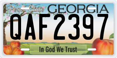 GA license plate QAF2397