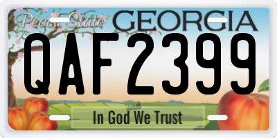 GA license plate QAF2399