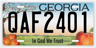 GA license plate QAF2401