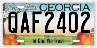 GA license plate QAF2402