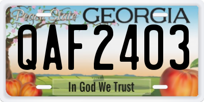 GA license plate QAF2403