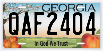 GA license plate QAF2404