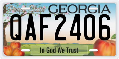 GA license plate QAF2406