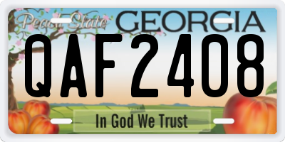 GA license plate QAF2408