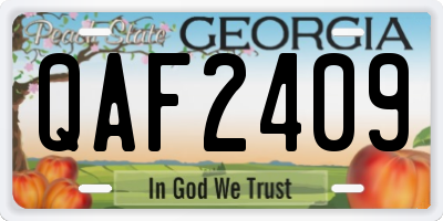 GA license plate QAF2409