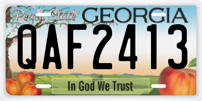 GA license plate QAF2413
