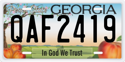 GA license plate QAF2419