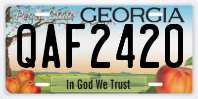 GA license plate QAF2420