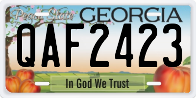 GA license plate QAF2423