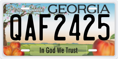 GA license plate QAF2425