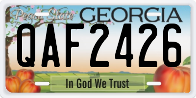GA license plate QAF2426