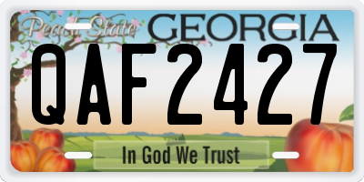 GA license plate QAF2427