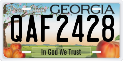 GA license plate QAF2428