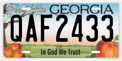 GA license plate QAF2433