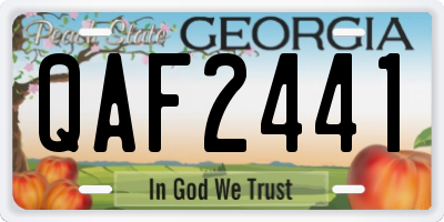 GA license plate QAF2441