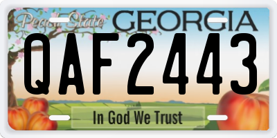 GA license plate QAF2443