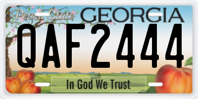 GA license plate QAF2444