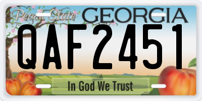 GA license plate QAF2451