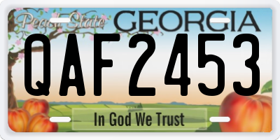 GA license plate QAF2453