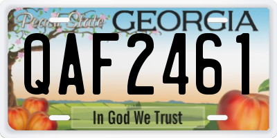 GA license plate QAF2461