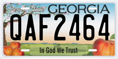 GA license plate QAF2464