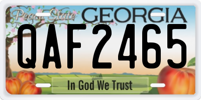 GA license plate QAF2465