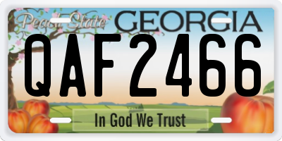 GA license plate QAF2466
