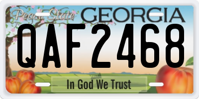 GA license plate QAF2468