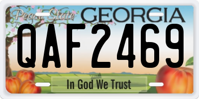 GA license plate QAF2469