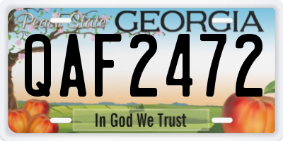 GA license plate QAF2472