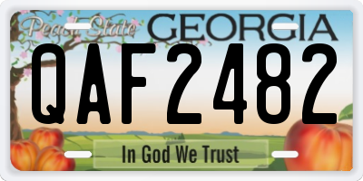 GA license plate QAF2482